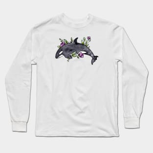 Floral Whale Long Sleeve T-Shirt